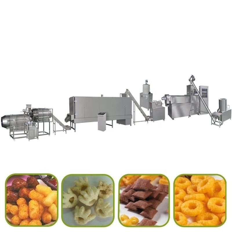 Automatyczna linia produkcyjna przekąsek Maszyna sterowana przez PLC Ekstruder 120KW Moc 5000 KG Waga
