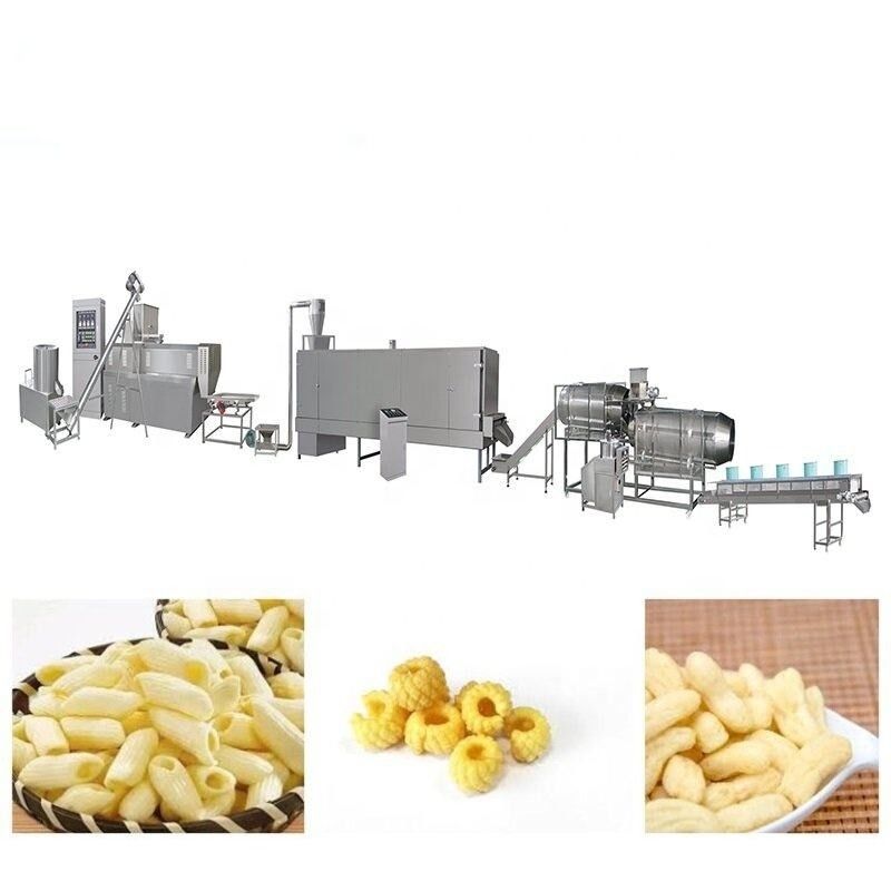 Automatyczna linia produkcyjna przekąsek Maszyna sterowana przez PLC Ekstruder 120KW Moc 5000 KG Waga