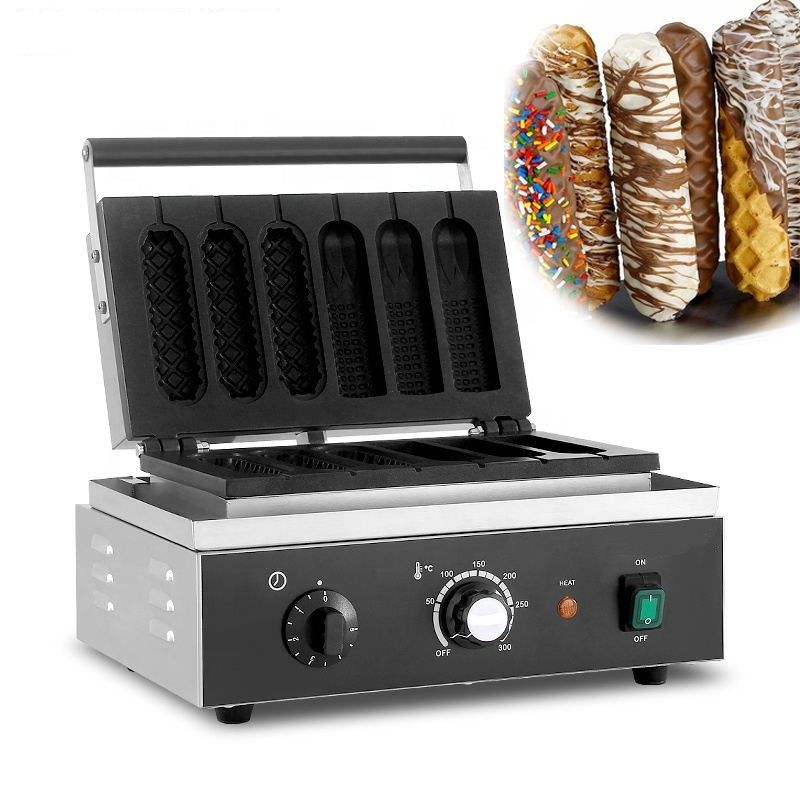 CE Żelazo odlewane Elektryczne Inne Maszyny do przekąsek Koreańskie Komercyjne Święta Bożego Narodzenia 6 Styczek Wafle kukurydziane Hot Dog Maker
